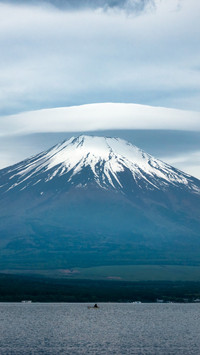 Fuji Mountain Lens Clouds and Lake Reflections