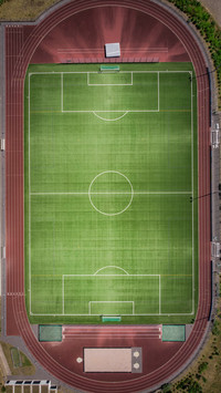 Different foodball field shot by drone