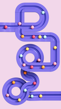 A bluepurple path with a pink background