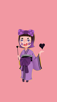 俏皮和服女孩