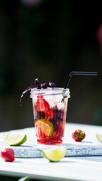 Delicious refreshing lemonade with basil