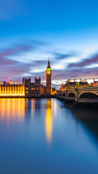 Big Ben and Palace of Westminster at dusk during blue hour