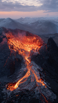 Steam cloud view of Iceland's volcanic crater