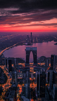 The morning light painting of Su City unfolds