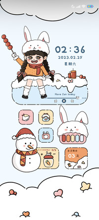 雪人与可爱女孩