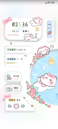 夏日游泳小猫