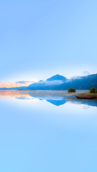 The coast of Lake Batur is dotted with a fishing village