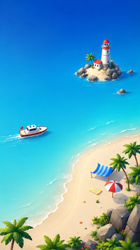 Tropical Island Lighthouse