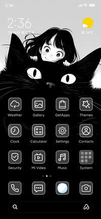Comic girl and cat