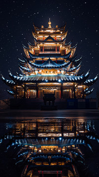 重庆夜景鸿恩阁的璀璨