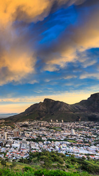 Rainbow over city cape town south africa