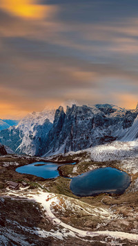 The sunset in dolomites