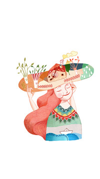 童话风少女梦幻插画-锐景创意