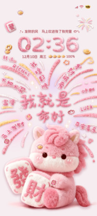 毛绒小马发财烟花