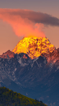 Snow mountain sunrise 2