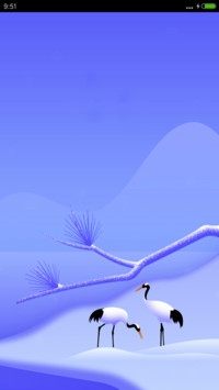 下雪特效 雪地双鹤