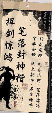 挥剑惊鸿笔落封神楷