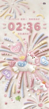 毛绒烟火 发财小马