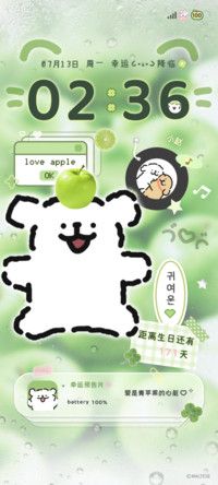 线条小狗幸运便利贴