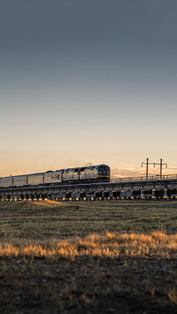 China railway trains on the Gobi Desert