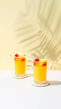 Glasses with Delicious Mai Tai Cocktail