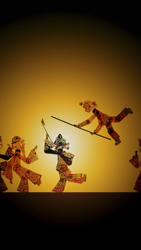 Shadow puppetry in lantern shadow play