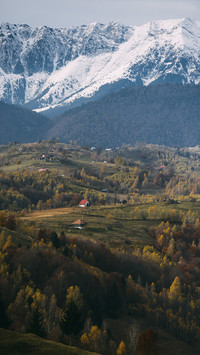 View of Snow Mountain and Village