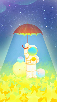 Dream Illustration of Star Protection Little Astronaut