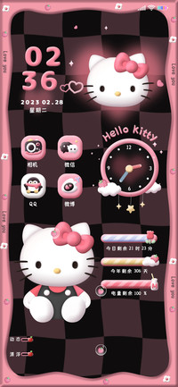 凯蒂猫 黑粉3D甜心
