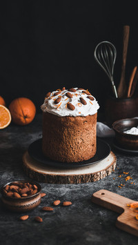 Delicious Cake Sprinkled With Almonds