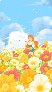 A Girl IStanding among the Flowers