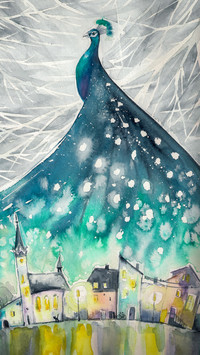 Oil painting wallpaper