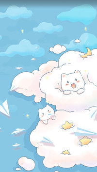 Cat and cat paradise on the cloud