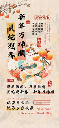 灵蛇迎春新年万柿顺