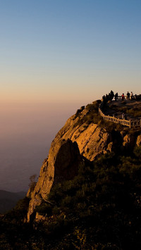 At the top of the mountain peak
