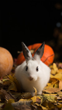 A Cute Rabbit Lying on The Grass