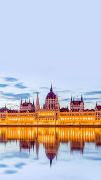 Parliament and Riverside in Budapest Hungary