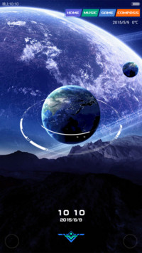 FUI整蛊游戏锁屏(超炫日历，3D动态星空，超酷指南针，倒计时，音乐，ios控制面板…)