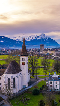 The early morning in interlaken