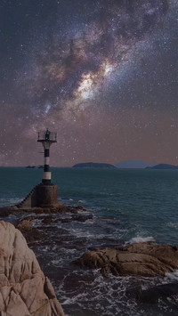 The lighthouse under the milky way