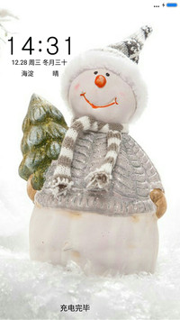 路灯下的雪人