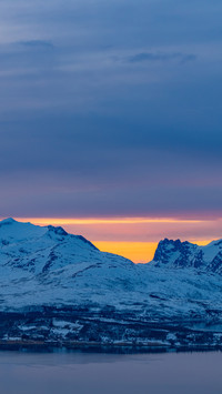 The fjord after troms  sunset