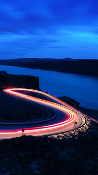 Light trails heading down to Wanapum