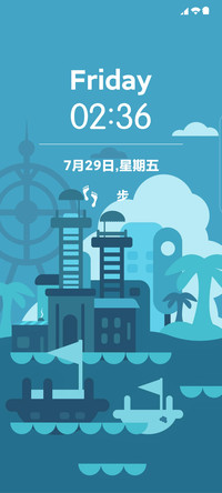 扁平时间壁纸