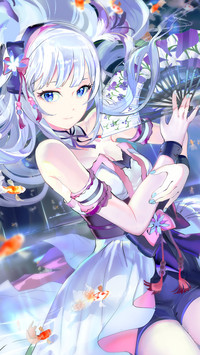 游曳的金鱼与少女