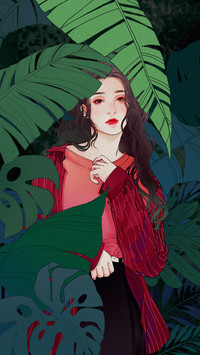 树影中的少女