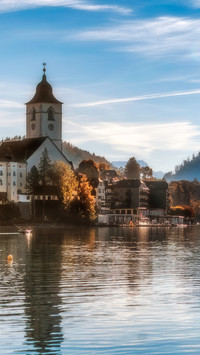 Austrian lakeside church