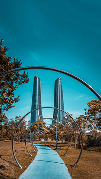 Modern high-rise buildings
