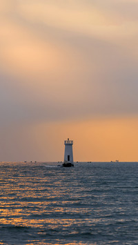 The lighthouse of Hainan Airlines in the sunset glow