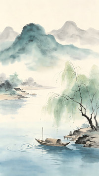 一叶扁舟入山水